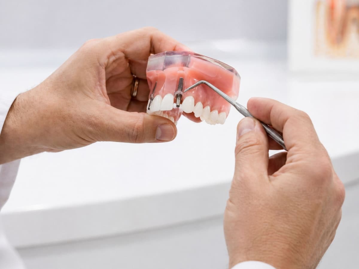 Dental implant planning model demonstrating guided surgery workflow